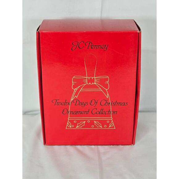 JC Penney The 12 days of Christmas Bells Tree Ornaments in Box Bisque Porcelain - Picture 1 of 6